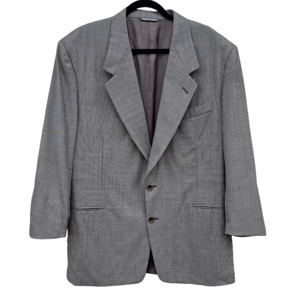 Canali Proposta Gray Houndstooth Dinner Jacket Made in Italy Men Size US 44R